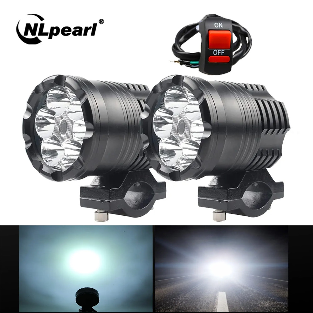 Universal Motorcycle Led Headlight Projector - NLpearl 60 ワットオートバイ LED ヘッドライトスポットライトユニバーサルモトスポットライト追加 LED