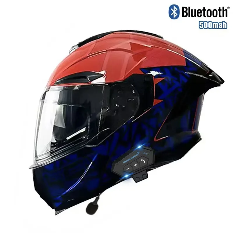 フリップアップオートバイヘルメット Bluetooth デュ - Full Face Motorcycle Helmet With Bluetooth のレビューと価格