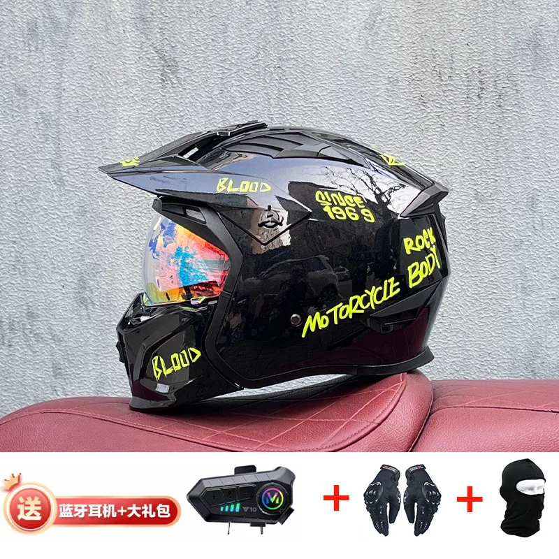 ORZ-Bluetooth-オートバイ用ヘルメット,オフロー - Full Face Motorcycle Helmet With Bluetooth のレビューと価格
