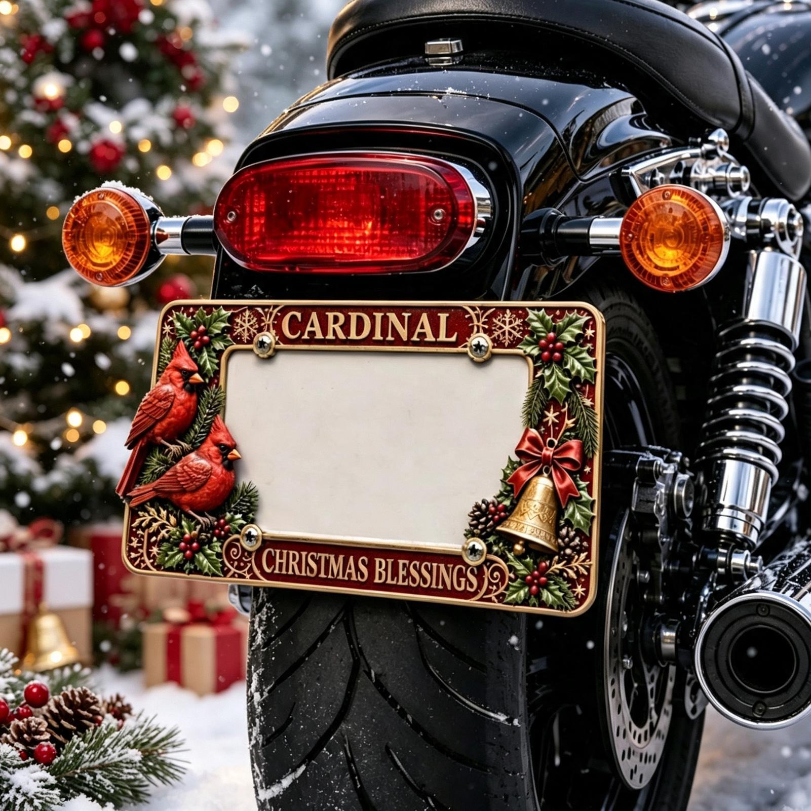 バイクプレートフレーム メタル クリスマス バイクタグパーツ - Motorcycle Parts のレビューと価格