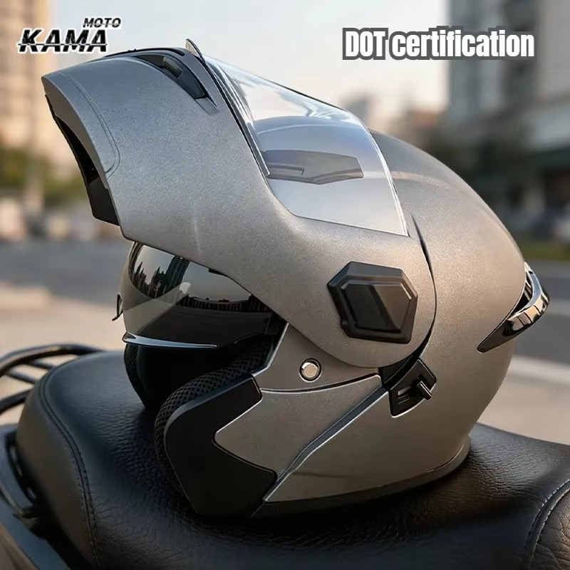 フリップアップ式モジュラーバイクヘルメット、男女兼用、フルフ - Modular Flip Up Motorcycle Helmet Dot Approved のレビューと価格